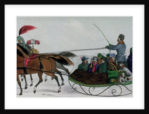 Horse Drawn Sleigh by School Russian