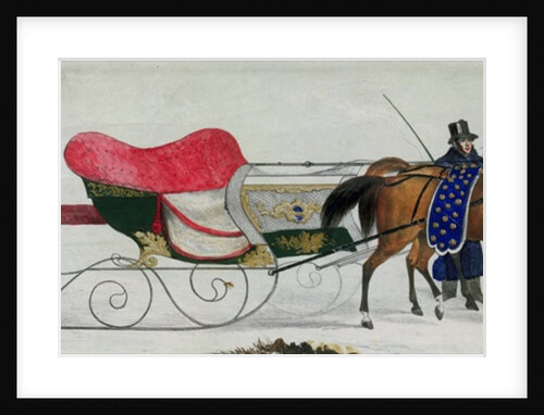 Horse Drawn Sleigh by School Russian