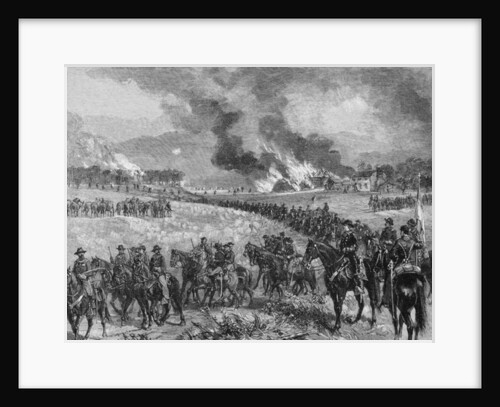The rear-guard: General Custer's division retiring from Mount Jackson, October 7th 1864 by Alfred Rudolph Waud