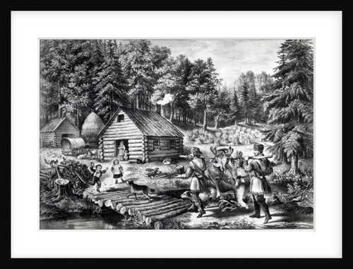 The Pioneer's Home on the Western Frontier, pub. by Currier & Ives, 1867 by American School