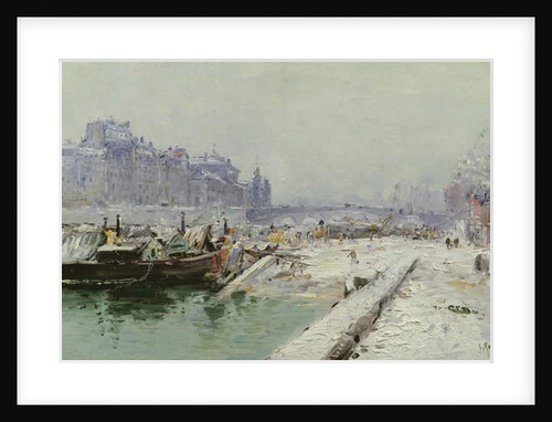 Ile de la Cite Under Snow by Gustave Madelein