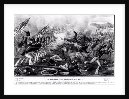 Battle of Churubusco, Fought Near the City of Mexico, 20th August 1847, engraved and published by Nathanial Currier 1847 by American School