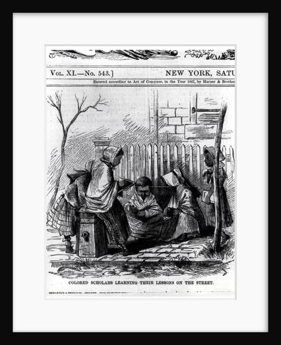Colored Scholars Learning their Lessons on the Street by American School