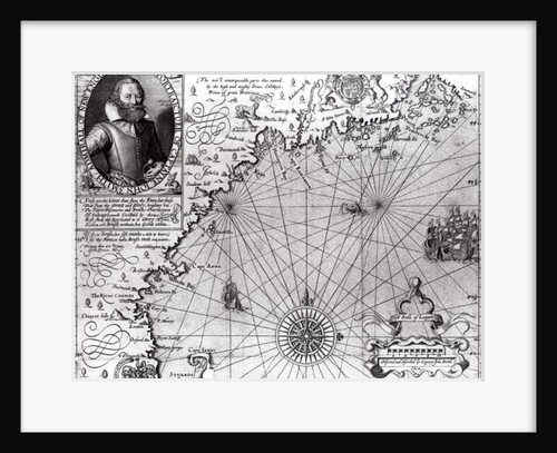 Map of the Coast of New England, Observed and Described by Captain John Smith 1614 by Simon de Passe