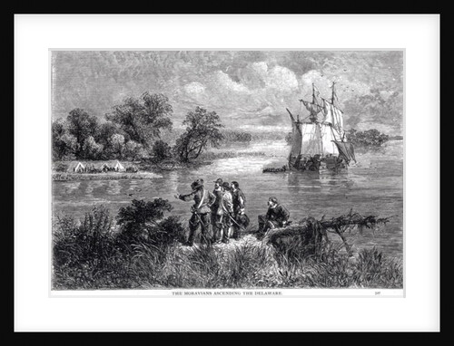 The Moravians Ascending the Delaware by American School