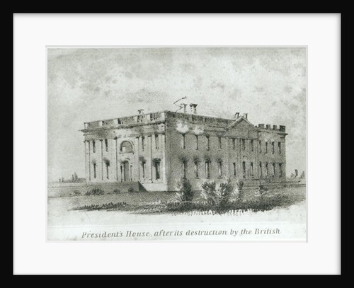 The President's House After its Destruction by the British, from Watterson's 'New Guide to Washington' by American School