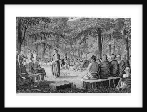Major Long Holding a Council with the Oto Indians, engraved by Lawson, 1819 by Samuel (after) Seymour