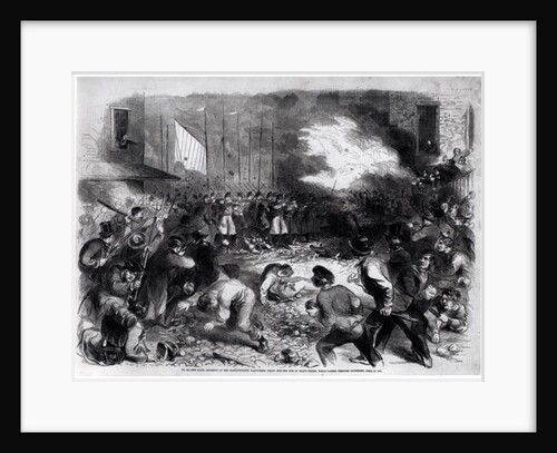 The Sixth Regiment of the Massachusetts Volunteers Firing into the Mob on Pratt Street, While Passing through Baltimore en Route for Washington, April 19th 1861 by American School