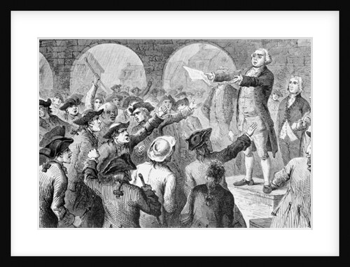 John Lamb speaking at the Sons of Liberty Meeting at New York City Hall Concerning the Landing of British Tea in New York by American School