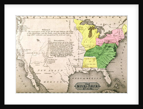 Map of the United States in 1803 by American School