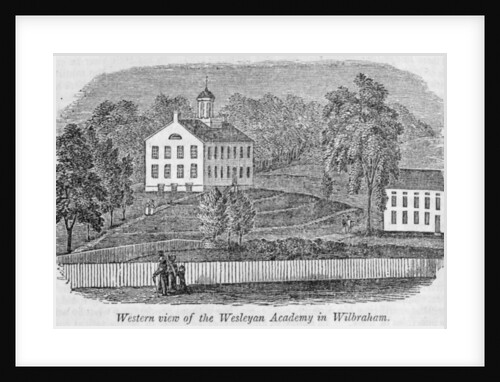 Western view of the Wesleyan Academy in Wilbraham by American School