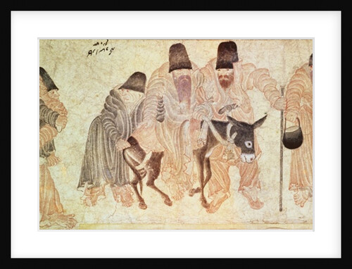 Mongolian Nomads with a Donkey by Artist Unknown