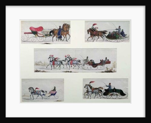 Russian Horse Drawn Sleighs by School Russian