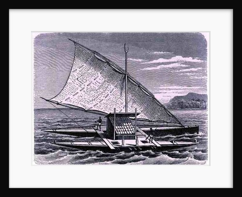 Fijian double canoe by English School