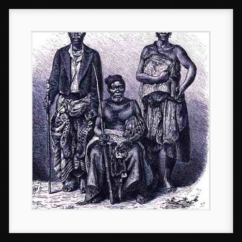 Village chief of the Loango Coast, with wife and dignitary by English School