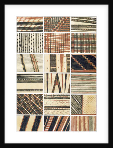 Pattern of Polynesian tapa, from Cook's collection by English School
