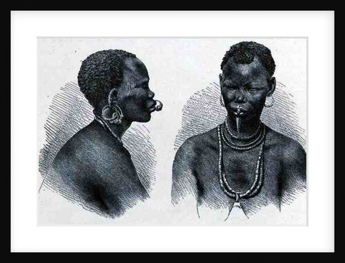 Moru woman with lip ornament by Richard Buchta
