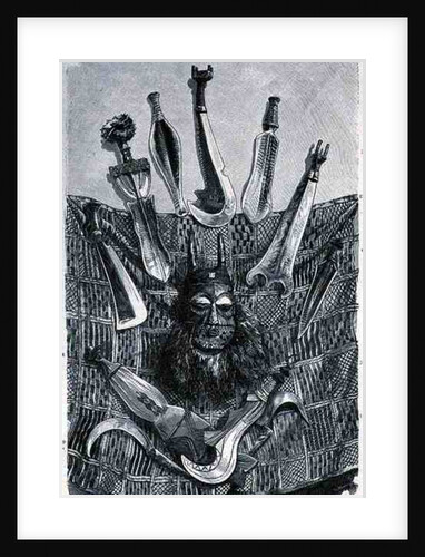 Knives, mask and mat from Upper Congo by English School