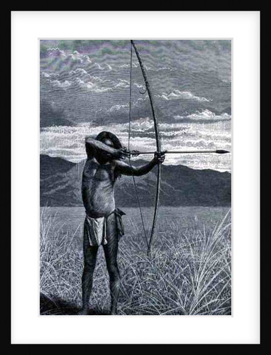 A Veddah of Ceylon shooting with the bow by Emil Schmidt