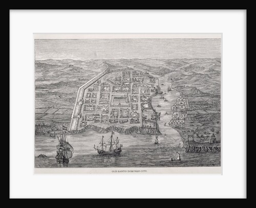 Old Santo Domingo City at the time of Drake's expedition by English School