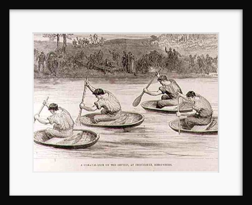 A Coracle Race on the Severn at Ironbridge, Shropshire by English School