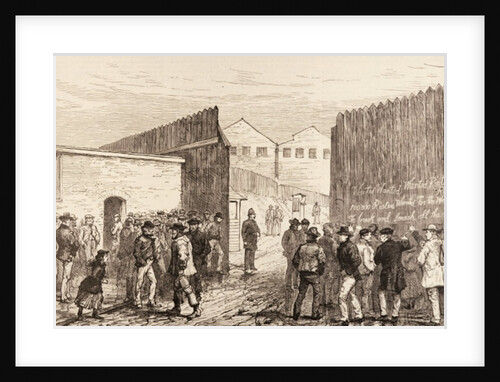 The Unemployed of London: Inscription on the Gates, West India Docks by English School