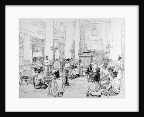 The Viceroy of India in Burmah: Burmese Ladies Taking Tea with Lady Dufferin in the Palace at Mandalay by Melton Prior