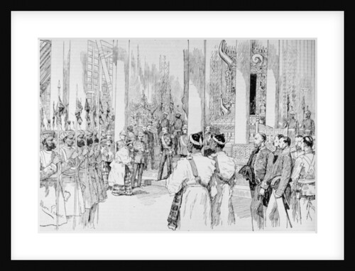 Lord Dufferin Holding Levee in the Grand Throne Room of the Palace at Mandalay by Melton Prior