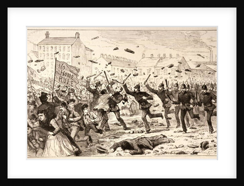 The Riots in Belfast: The Police Charging the Mob in the Brickfields by English School