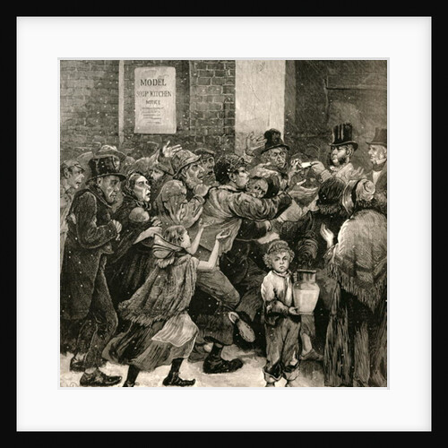 Relief of the Unemployed in London: Giving Out Soup Tickets by English School