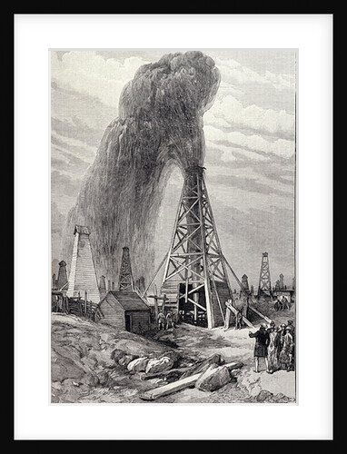 The Petroleum Oil Wells at Baku on the Caspian: A Fountain of Petroleum Oil by English School