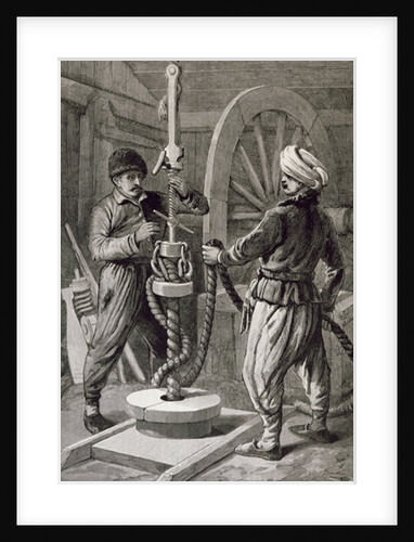 The Petroleum Wells at Baku on the Caspian: Boring a Petroleum Oil Well by English School