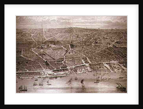Bird's-Eye View of Liverpool from the Mersey with all the New Buildings by English School