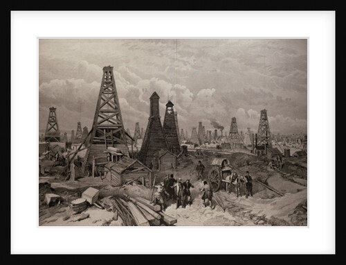 The Petroleum Oil Wells at Baku on the Caspian Sea by English School