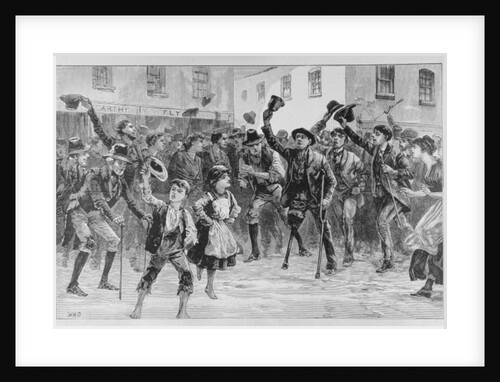 Cheering Lord Randolph Churchill's Name at Loughrea, on the Town Crier Announcing his Resignation by William Heysham (after) Overend