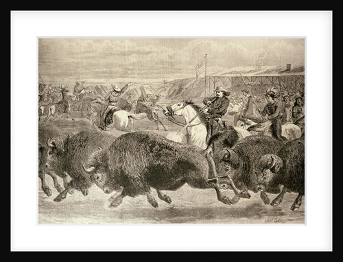 The 'Wild West' at the Great American Exhibition: Hunting Bison and Wapiti Deer by English School
