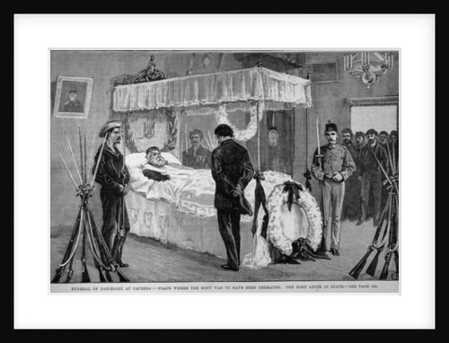 The Funeral of Garibaldi at Caprera: The Body Lying in State by English School