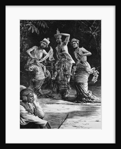 Burmese Ballet Girls as They Performed Before the Viceroy of India at Rangoon by Henry Stephen Ludlow