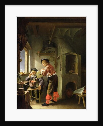 An Alchemist and his Assistant in their Workshop by Frans van Mieris