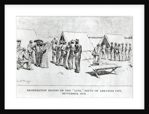 Registration Booths on the 'Line', South of Arkansas City, September 15th 1893 by Charles D. Graves