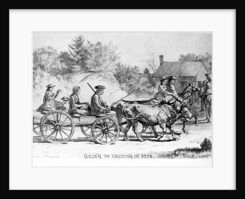 Going to Meeting in 1776, 1876 by American School