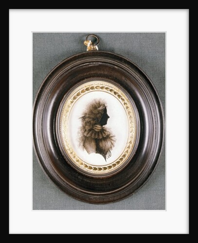 Silhouette of a lady, painted on convex glass, by Mrs Isabella Beetham, late 18th century by English School