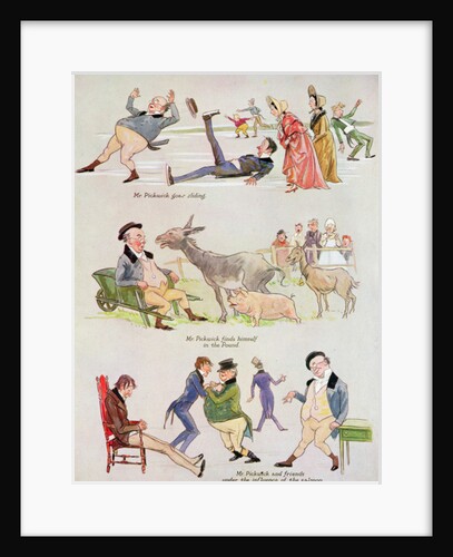 Cartoons of Mr. Pickwick from 'Holly Leaves', Christmas Number of the Illustrated Sporting and Dramatic News, 1934 by Henry Harris
