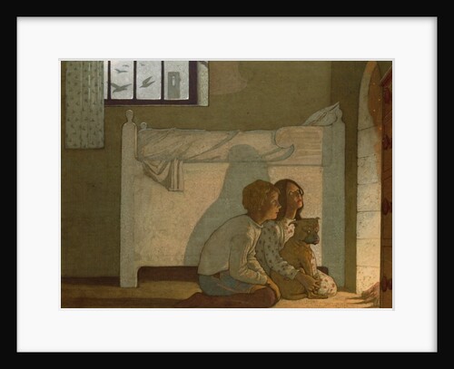 The children by the fireside recounting their adventures, 1911 by Frederick Cayley Robinson