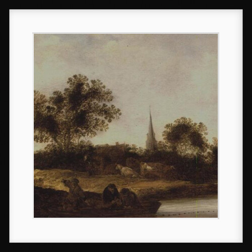 A Wooded river landscape by Maerten Fransz van der Hulst