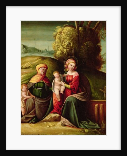 The Virgin and Child with St. Elizabeth and St. John in a landscape by Battista Dossi