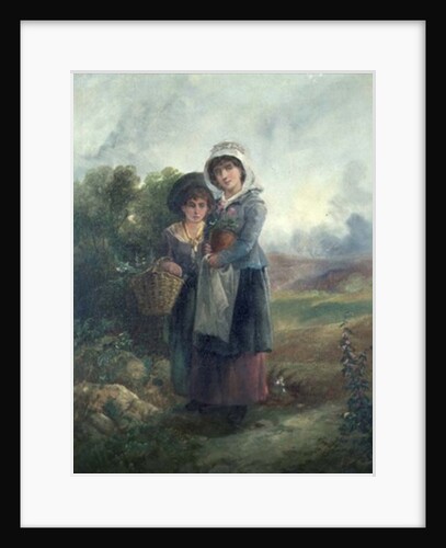 Two country girls carrying flowers by John Barkin