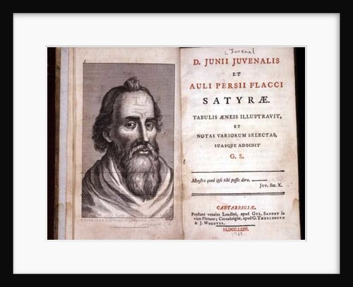 Portrait of Juvenal from 'The Satires of Juvenal and Aulius Flaccus', 1763 by English School