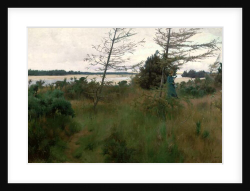 Gathering Firewood by the shore of a lake, 1885 by Alexander Mann