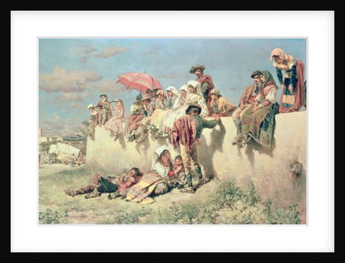 Waiting for the Blessing outside Rome, 19th century by Keeley Halswelle